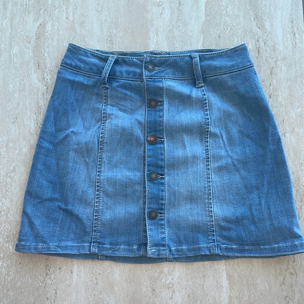 SKY & SPARROW stretchy denim mini skirt Sz 1
